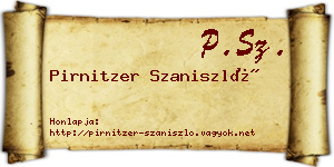 Pirnitzer Szaniszló névjegykártya
